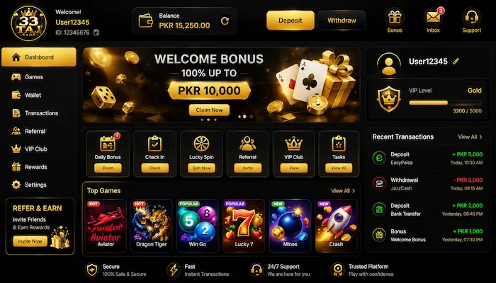 33taj game dashboard image